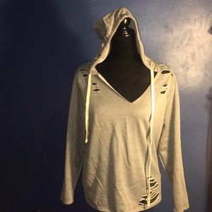 Distressed hoodie/shirt